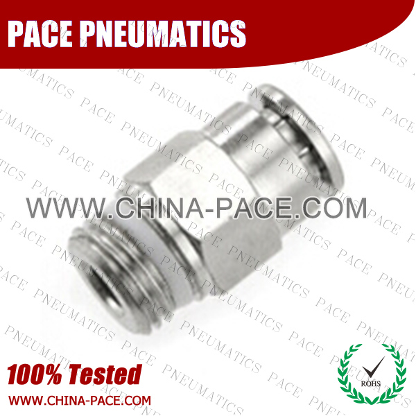 cmpy,Pneumatic Fittings with npt and bspt thread, Air Fittings, one touch tube fittings, Pneumatic Fitting, Nickel Plated Brass Push in Fittings